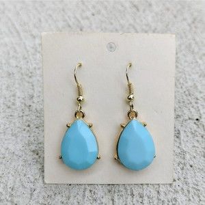 Unique Cyan & Gold Earrings
